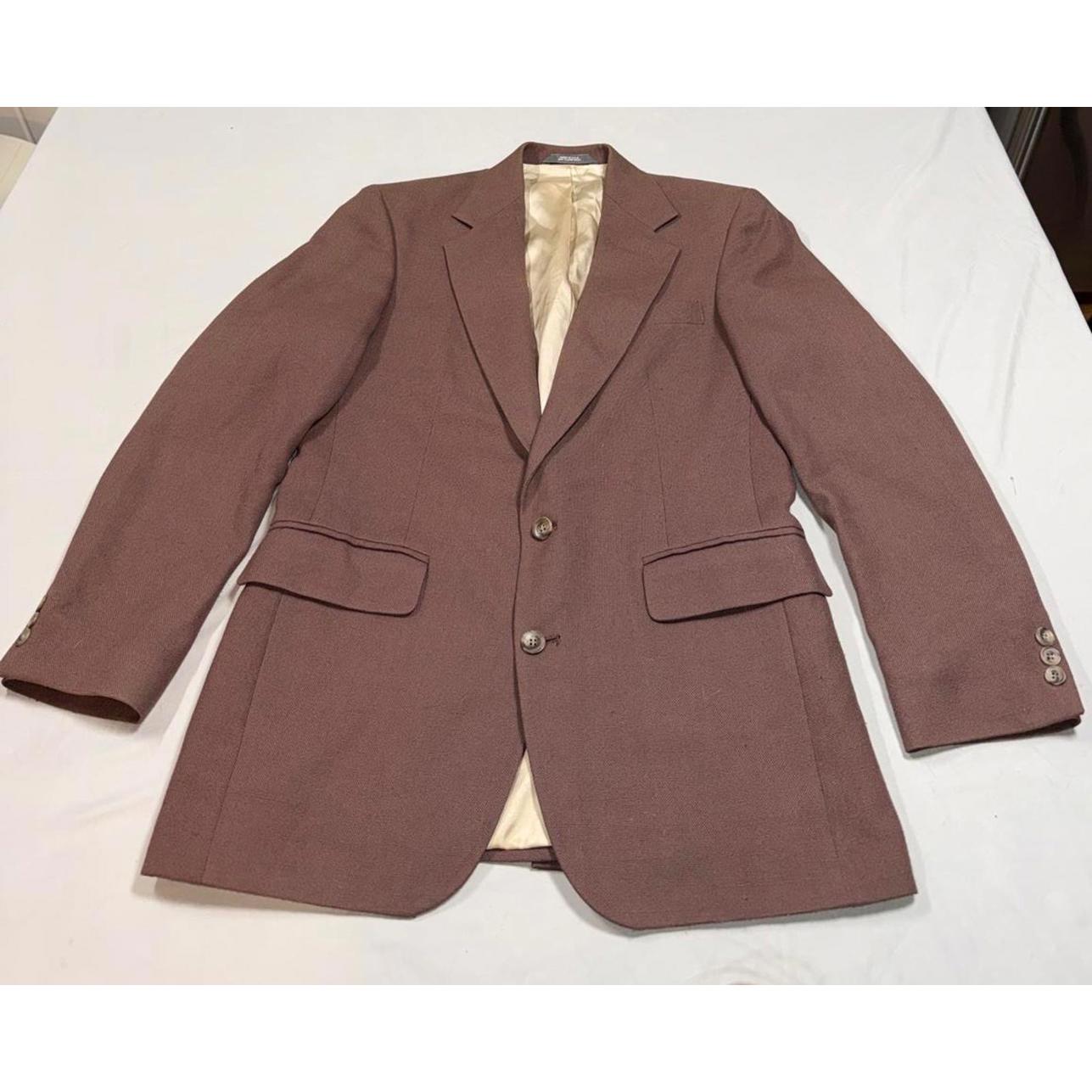Men's Haggar Brown Blazer Jacket - Made In Usa, Dry Clean Only
